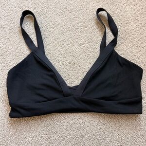 Womens LSpace Black Ribbed Bikini Top size Large